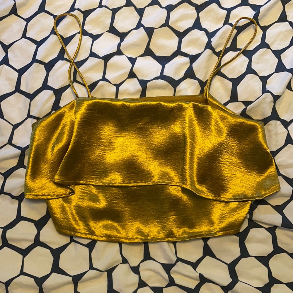 Gold crop top from silence and noise